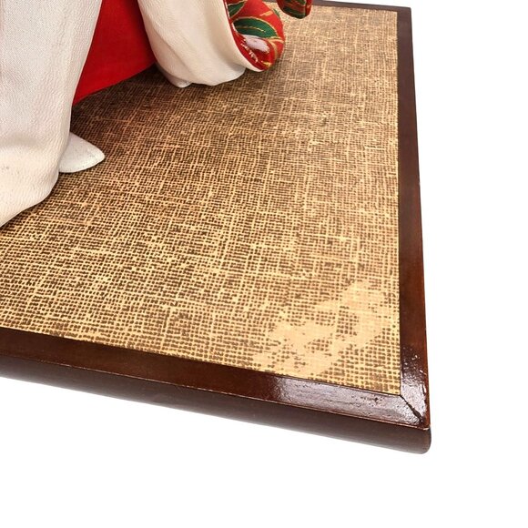 Japanese Geisha Doll With Willow Branches In Traditional Kimono On Wooden Base J - Picture 6 of 14